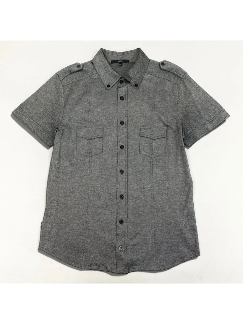 Gucci Sherry Line Short Sleeve Shirt Polo Gray Cotton XL